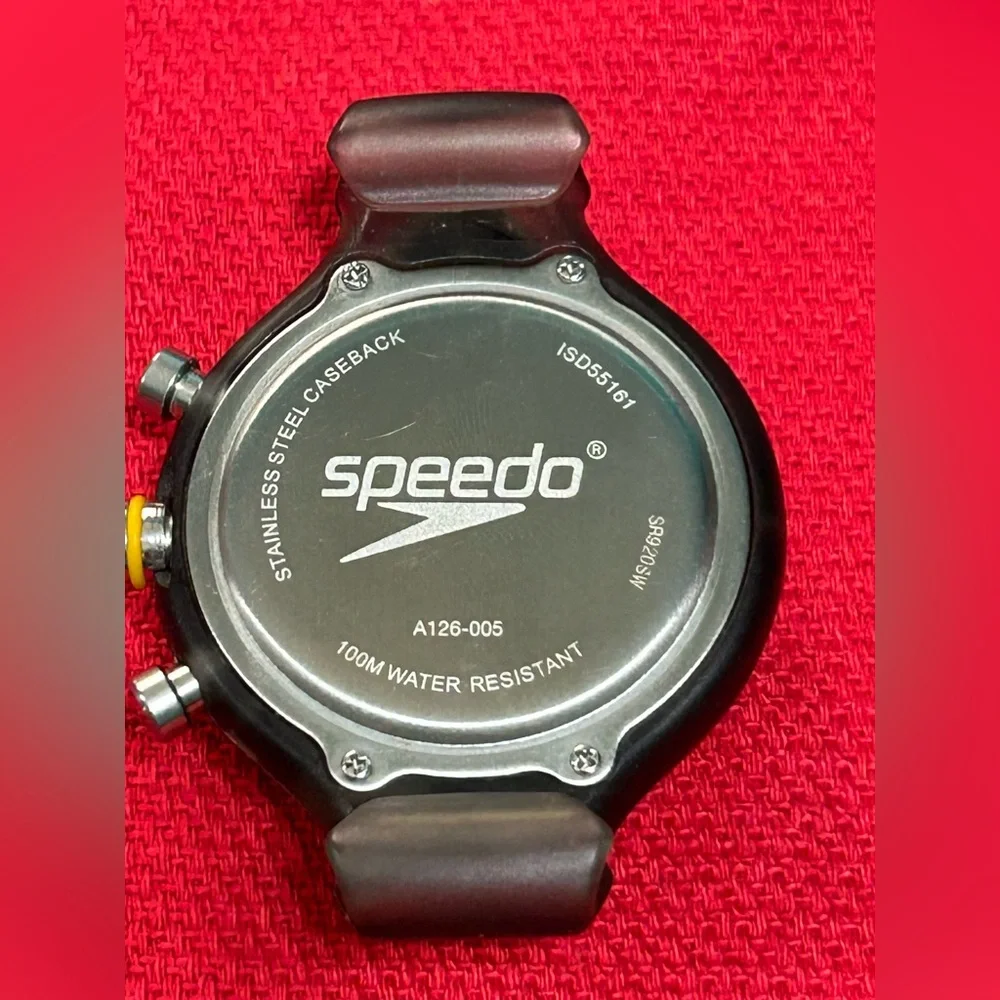 Speedo Analog Chrono Black Dial Men's Watch #SD55161BX New Battery Works No Band